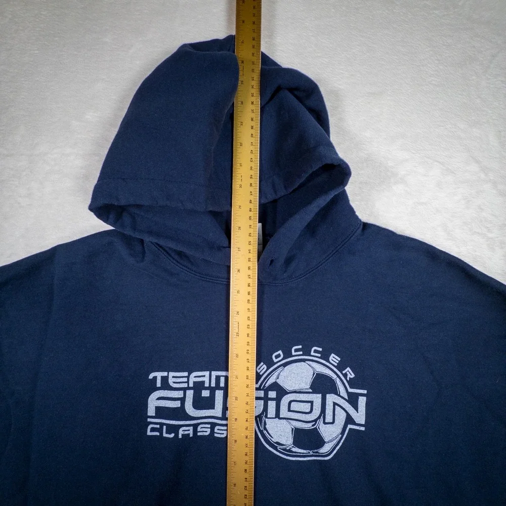 Team Fusion Class Soccer Hoodie Adult Size 2XL Navy Blue Pullover - Picture 5 of 6